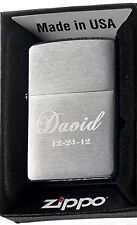 Groomsman Personalized Zippo Brush 200 Silver Custom Lighter Free Engraving picture