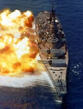 USS_IOWA Fires Broad Side View  8.5 X 11 PHOTO picture