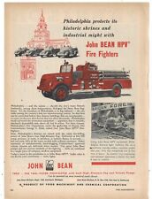 1955 John Bean HPV Fire Equipment Ad: Philadelphia Fire Department Truck, Pics picture