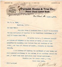 1908 Gov Bert Fernald Political Letter to Businessman F. Shaw of Shaw Bros. picture