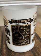 Vintage Federal Glass Mt. Rushmore South Dakota Mug Milk D Handle -Not Fire King picture