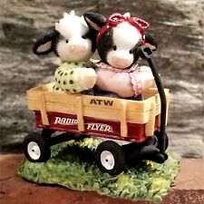 Vintage Mary's Moo Moos Cow Figurine Anthropomorphic Moo-lly We Roll Along Radio picture