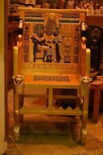 Rare Ancient Antique Replica Wood And Fiberglass Of Golden Throne Tutankhamun BC picture