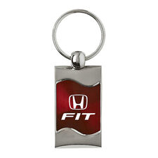 Honda Fit Keychain & Keyring - Burgundy Wave Spun Brushed Metal Key Chain picture