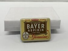 Vintage Advertising Bayer Aspirin 12 Tablet 15 Cent Tin. Empty -Tin Collectible picture