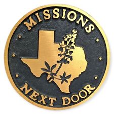 Missions Next Door Bronze Wall Plaque Medal Texas Christian House Medal Vintage picture