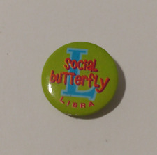 Social Butterfly Libra Horoscope Astology Badge Button Pin picture