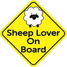 6in x 6in Sheep Lover On Board Sheep Bumper Sticker Vinyl Animal Stickers picture