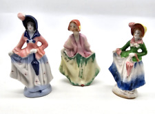 3 Vintage Occupied Japan Blue White Porcelain Victorian Women  Figurine picture