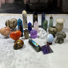 4.6LB A lot natural quartz crystal obelisk wand point mineral specimen healing picture
