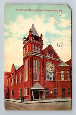 Cumberland MD-Maryland, English Lutheran Church, Antique Vintage Postcard picture