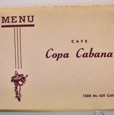 1920s Copa Cabana Restaurant Menu McGill College Avenue Montreal Quebec Canada picture