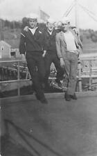 1920s RPPC US NAVY Sailors Silly Drunk American Flag Gay Int Real Photo Postcard picture