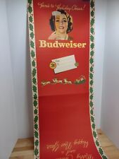 Budweiser Christmas 'Here's to Holiday Cheer' Beer Case Crate Wrap Litho Sign picture
