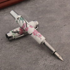 Jinhao 955 Fountain Pen, Medium Nib, Ceramic Porcelain, Plum Blossom Painting CT picture