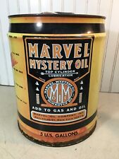 Vintage Marvel Mystery Oil   5 Gallon Motor Oil Can Garage Man Cave Art picture