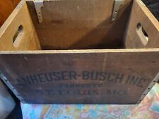 Vintage ORIGINAL 1976 Anheuser Busch Beer Wood Box Antique Budweiser Crate picture