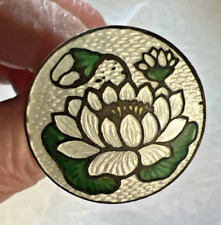 Antique Enamel Water Lily Hatpin 8 1/8