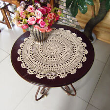 Vintage Hand Crochet Tablecloth Round Lace Table Topper Cloth Doily Floral 20