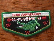 Mint OA Flap Lodge 237 Aal-Pa-Tah Green Border 50th Anniversary picture