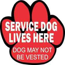 4in x 4in Service Dog Lives Here Sticker Car Truck Vehicle Bumper Decal picture
