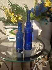Lot Of 2 Blue Bottles Made In Spain picture