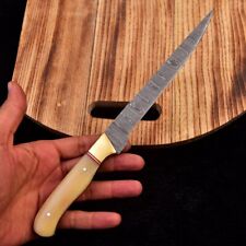 Handmade Damascus Steel Fillet knife | kitchen | steak knife Camel bone handle picture