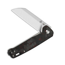 QSP Knives Penguin Liner Lock 130-TRD Knife D2 Steel/Shred Carbon Fiber/Red G10 picture