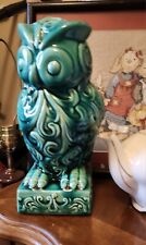 Vintage? Mid Century Modern Turquoise Owl Ceramic Statue picture