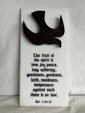 The Fruit Of The Spirit (Galatians 5:22-23) On White Plexiglass With Peace Dove picture