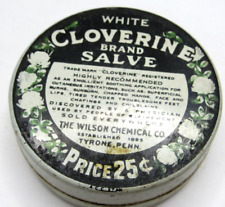 Vintage Advertising Medicine Salve Tin White Cloverine Brand Salve 55 cents Z3 picture