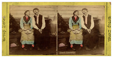 Dutch Courtship, ca.1870, Stereo Watercolor Vintage Print Stereo, Legend ti picture