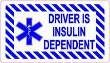 3.5x2 Driver Is Insulin Dependent Sticker Diabetes Medical Vehicle Sign Decal picture