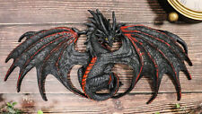 Medieval Fantasy Black Widow Blood Malice Dragon Wall Decor Plaque Figurine picture