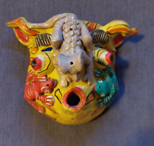 Vintage Hand-Crafted Mexican Clay Lizard Mask picture