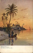 Egypt Evening on the Nile Postcard Vintage Post Card picture