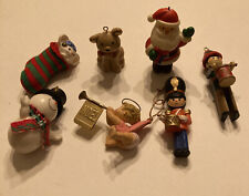 7 Vintage 1980’s Hallmark Christmas Ornaments Santa Angel Mouse Frosty Puppy picture