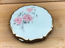 Stratton White and Pink Floral-Vintage Ladies Powder Compact -0re picture