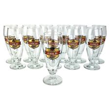 RARE Set of 12 Vintage Castlemaine GOLD Lager Beer Glasses 300mL XXXX Brewery picture
