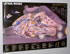 1997 Star Wars Millennium Falcon movie poster: Han Solo/Princess Leia/Chewbacca picture