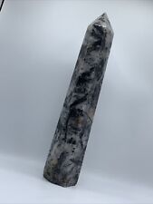 5,102g *HUGE* Quartz Crystal & Black Tourmaline Tower 17.5” Tall *OVER* 12 lbs picture
