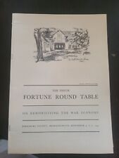 1941 WWII The Tenth Fortune Round Table Featuring Demobilizing the War Economy picture