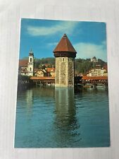 Luzern Jesuitenkirche  Wasserturm Kappellbrucke Postcard Rppc picture
