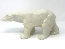 White Ceramic Porcelain Walking Polar Bear Figurine Office Home Decor picture