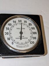 Vintage TEL-TRU Wall Room Desk Small Square  Thermometer Germanow-Simon NY USA picture