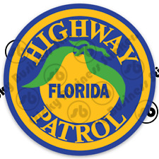 Florida Highway Patrol Sticker Patch Logo FHP Orange Police 3 in Circle Vinyl picture