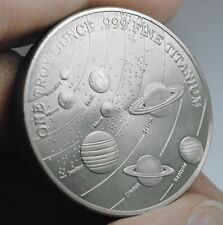 OUR SOLAR SYSTEM .999 Fine/Pure TITANIUM Coin. One Troy Ounce 31.1g. Bullion picture