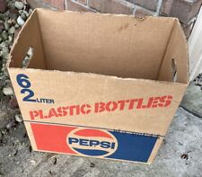 Vintage Pepsi Cola Cardboard Box Plastic Bottles Advertising Movie Prop picture