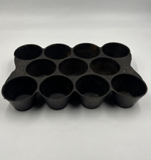 Vintage Unmarked Cast Iron 11 Muffin Pan picture