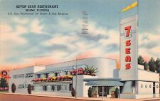 Seven Seas Restaurant, 1st St. & 2nd Ave., Miami, Florida, 1947 Postcard, Used  picture